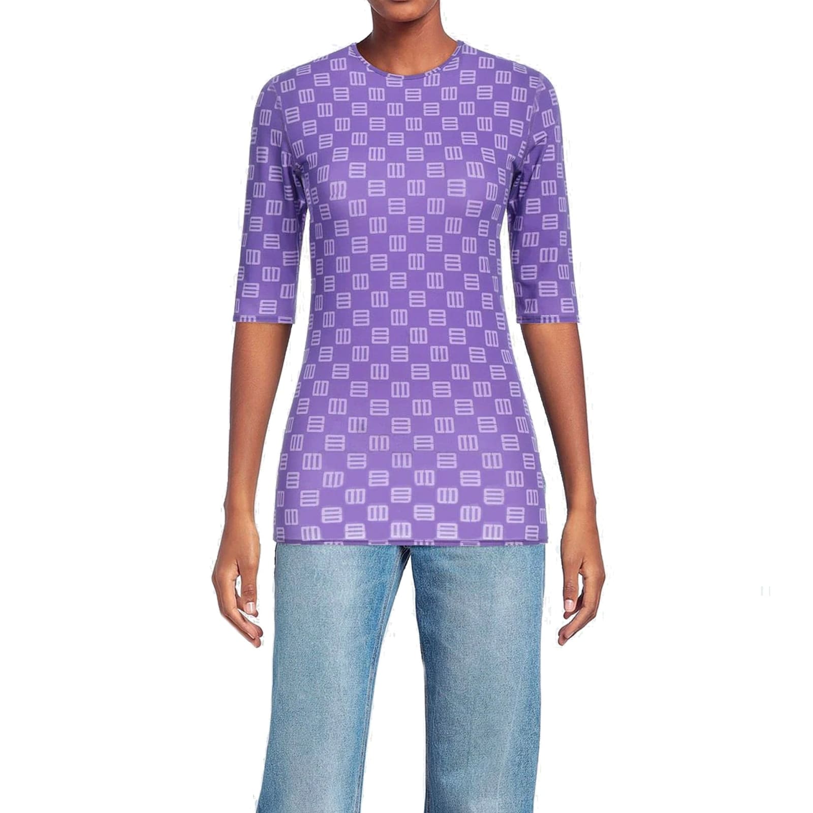 Ambush Multicolor Elastane T-shirt In Purple