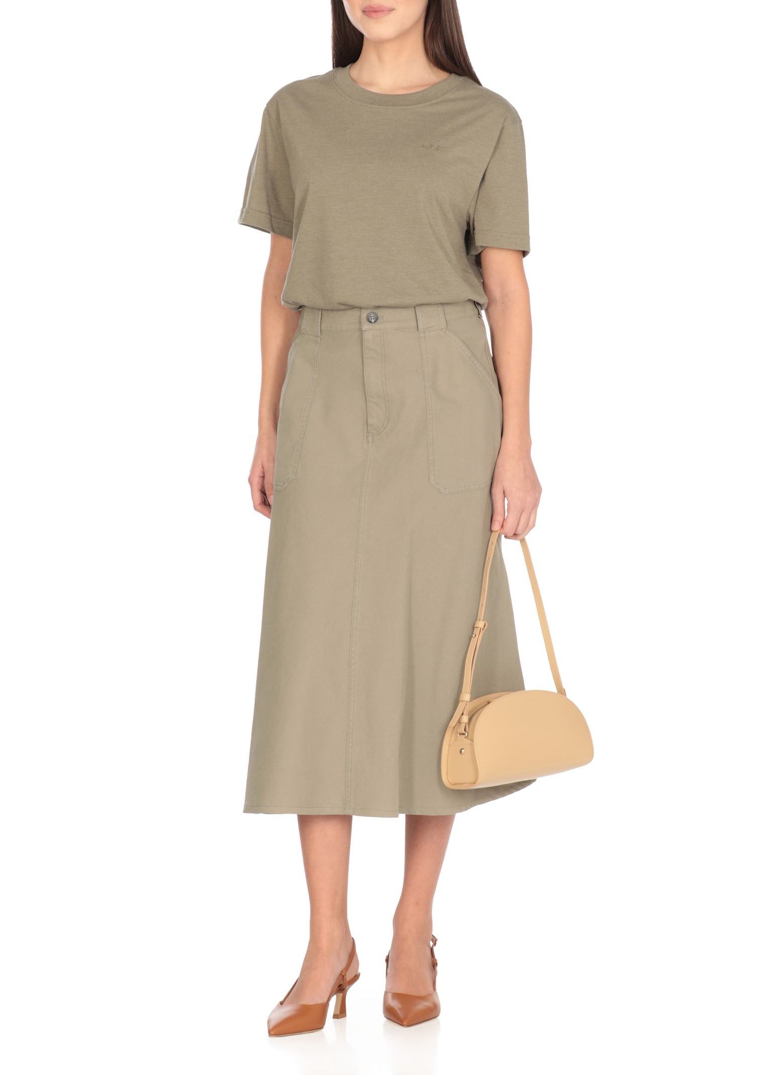 Apc A. P.c. Sac Demi-lune Shoulder Bag Bap Sahara In Beige