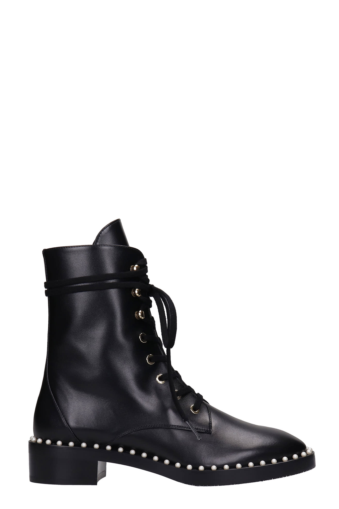 Stuart Weitzman Sondra Low Heels Boots In Black Leather