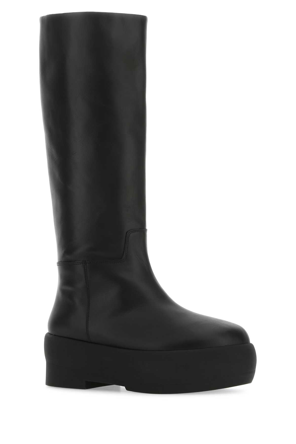 Gia Borghini Black Leather Gia 16 Boots In 5000