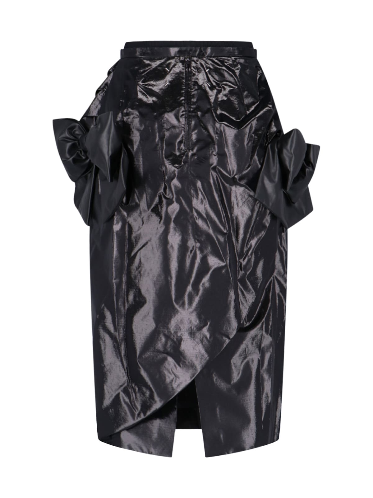 Shop Maison Margiela Draped Midi Skirt In Black