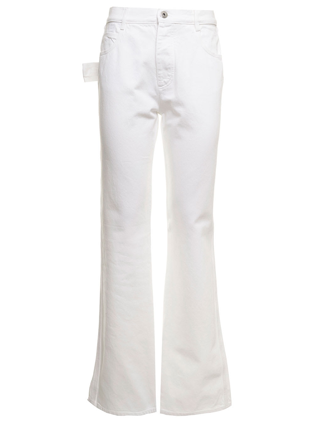 White Denim Flared Jeans Bottega Veneta Woman