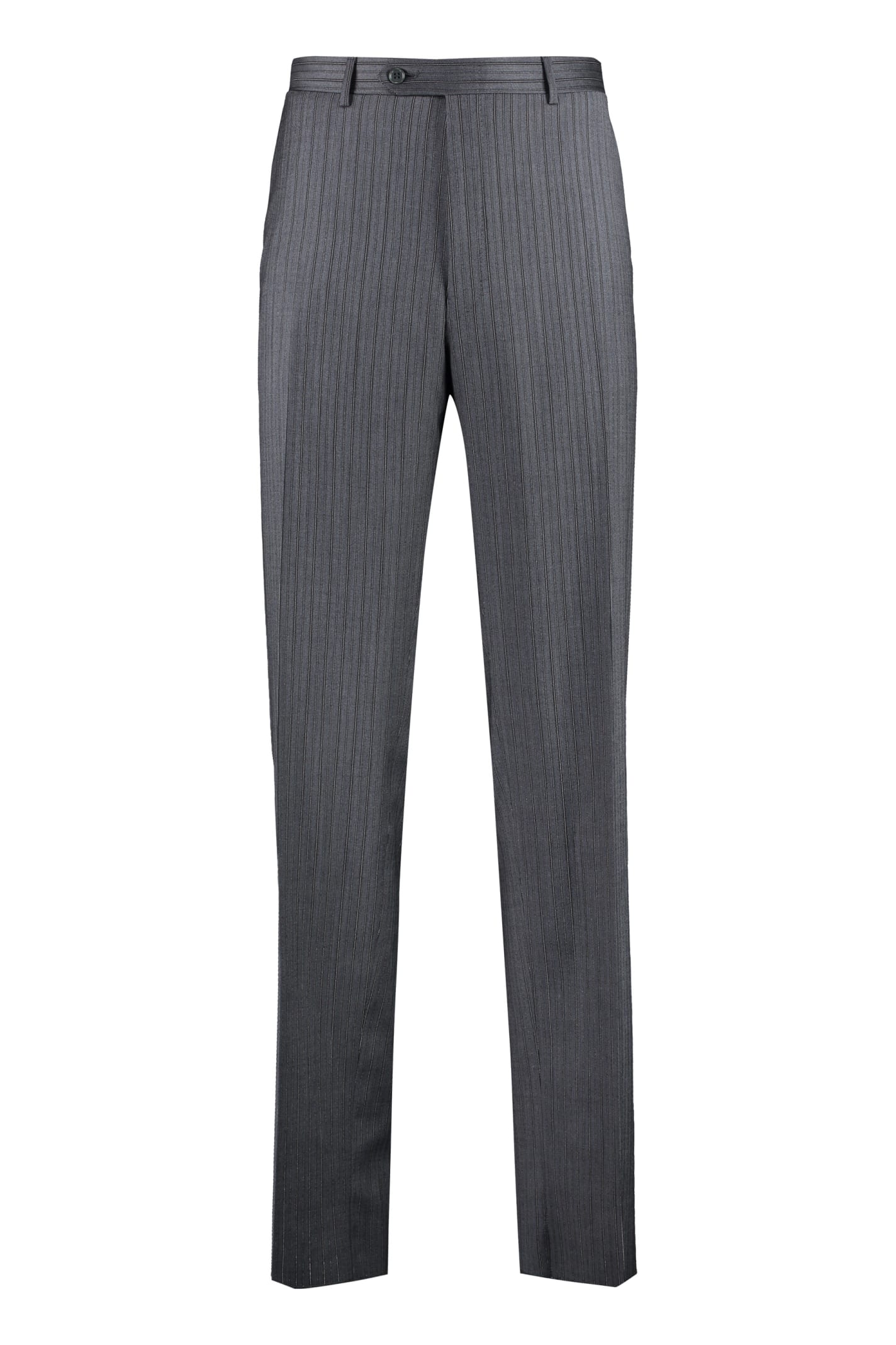 Canali Pin-striped Wool Tailored Trousers