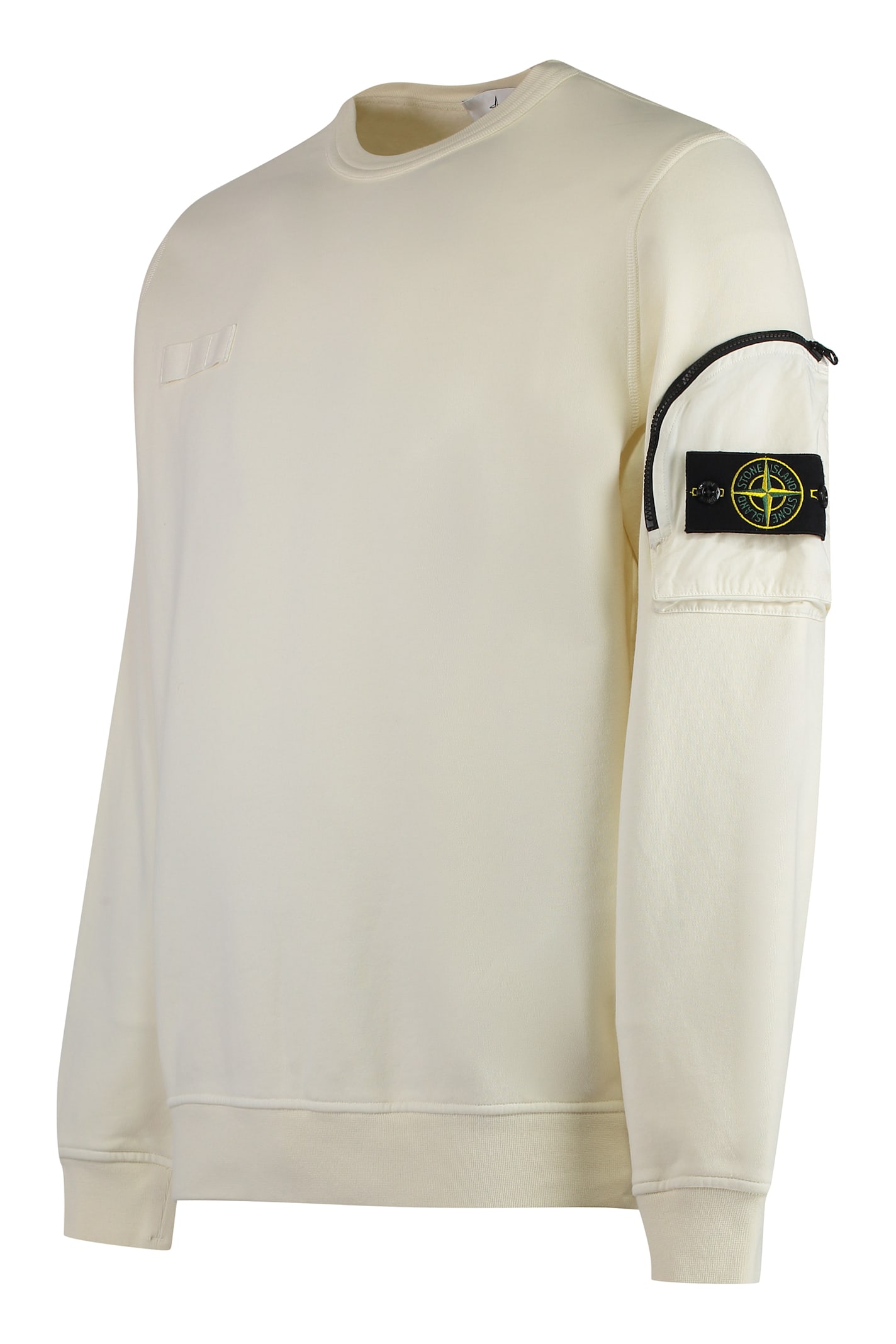 Stone Island Cotton Crew-neck Sweatshirt In Ivory