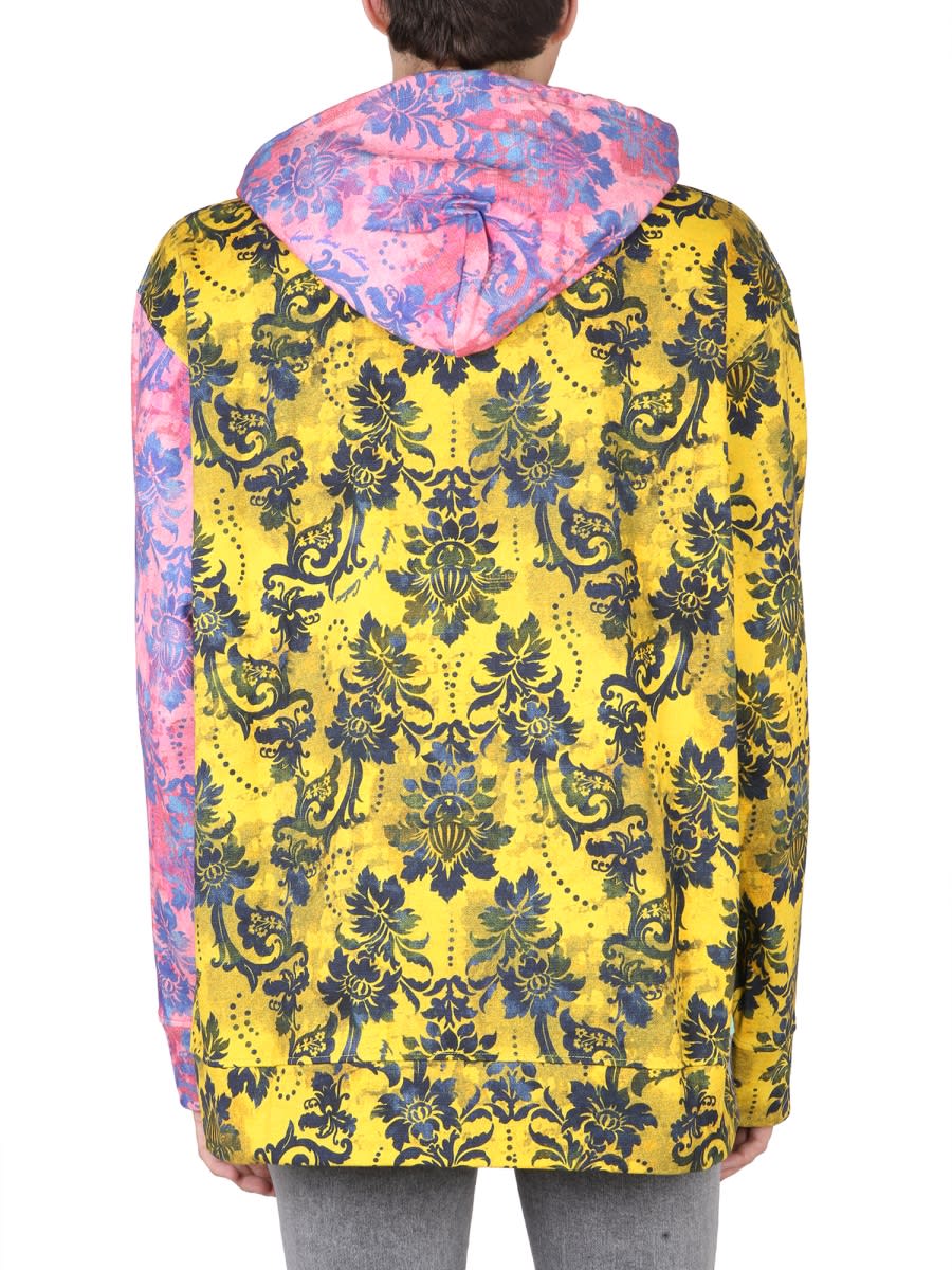 Shop Versace Jeans Couture Sweatshirt With Tapestly Print In Multicolour