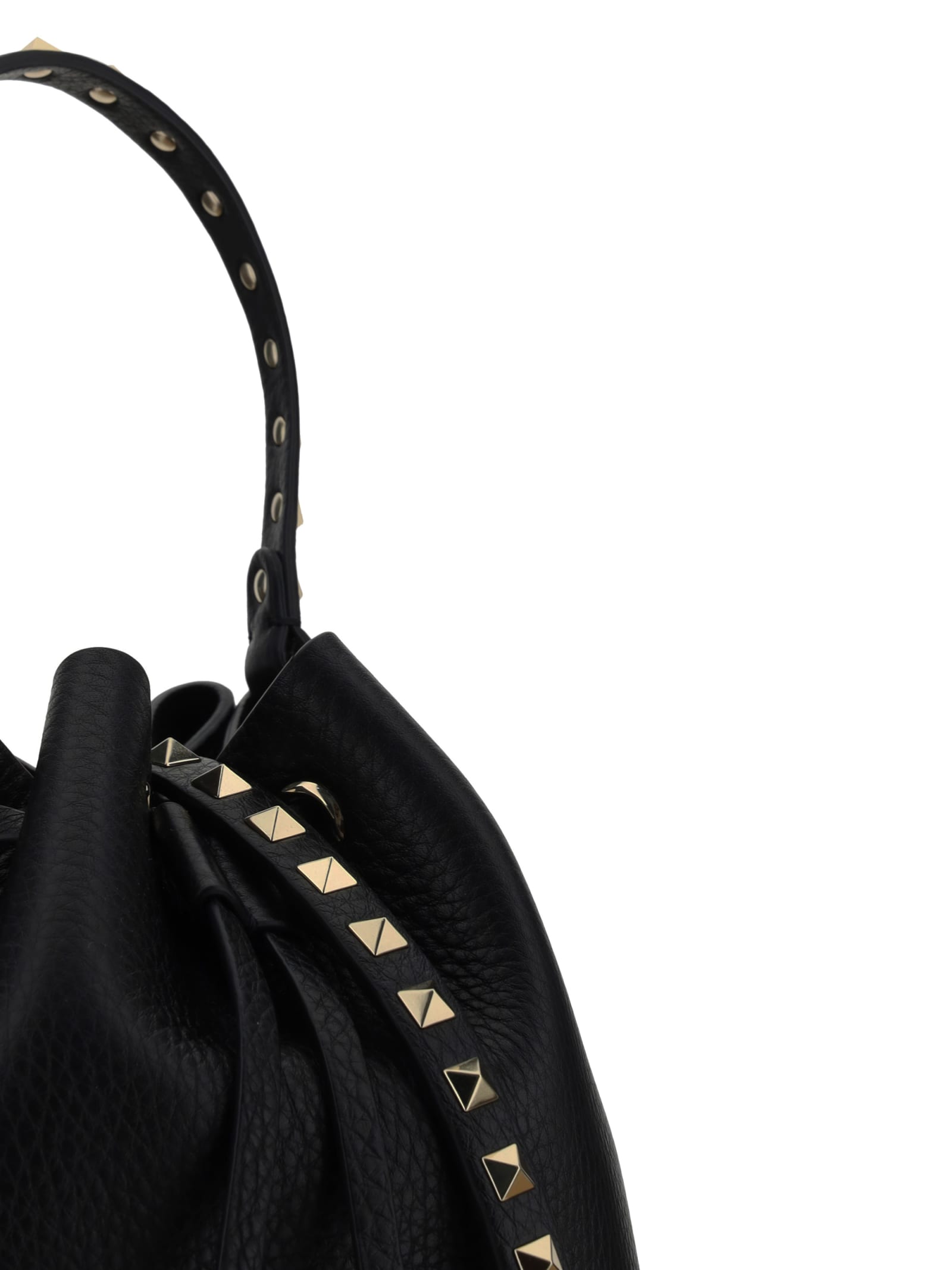 Shop Valentino Rockstud Bucket Bag In Nero