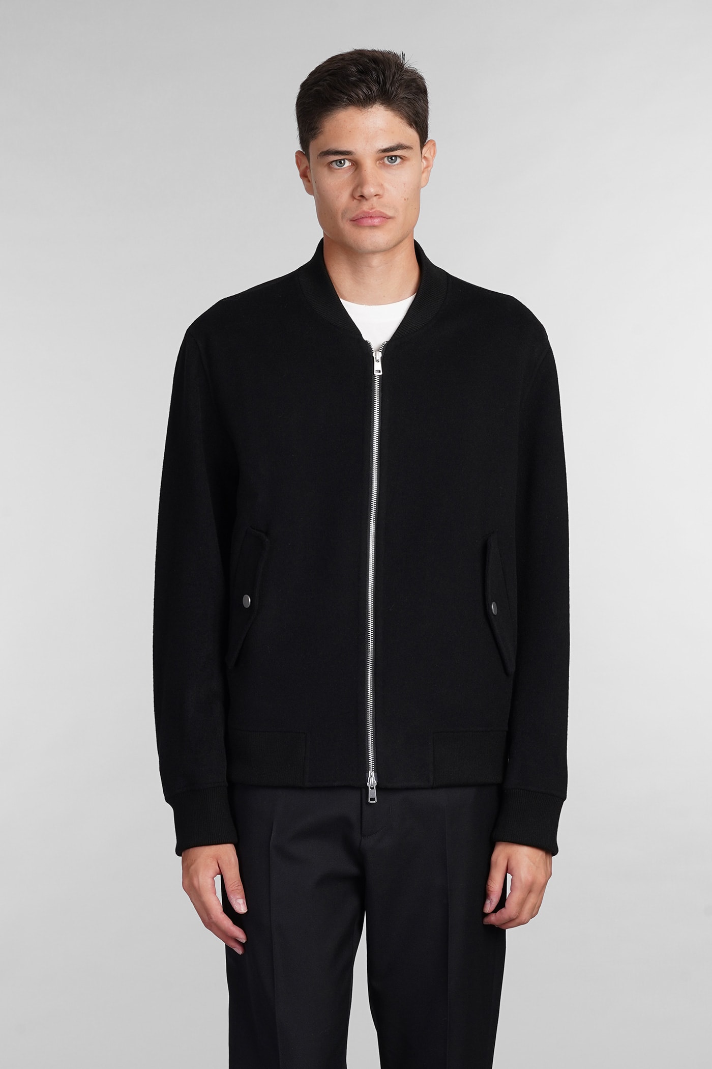 Bomber Double Bomber In Black Wool