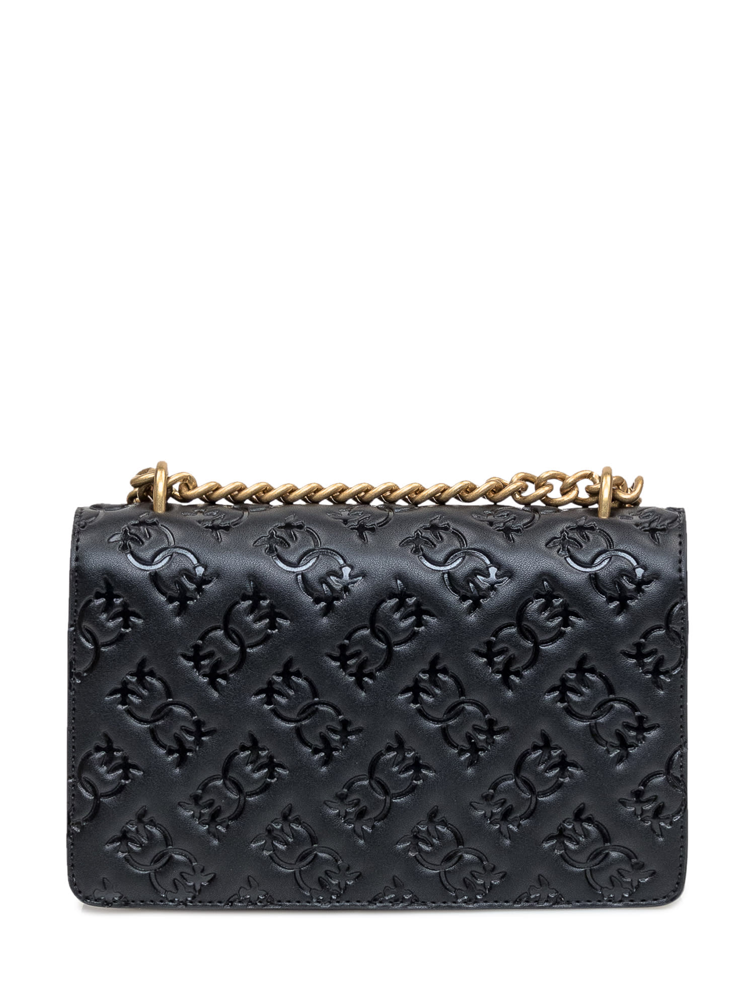 Shop Pinko Love One Mini Bag In Nero-antique Gold