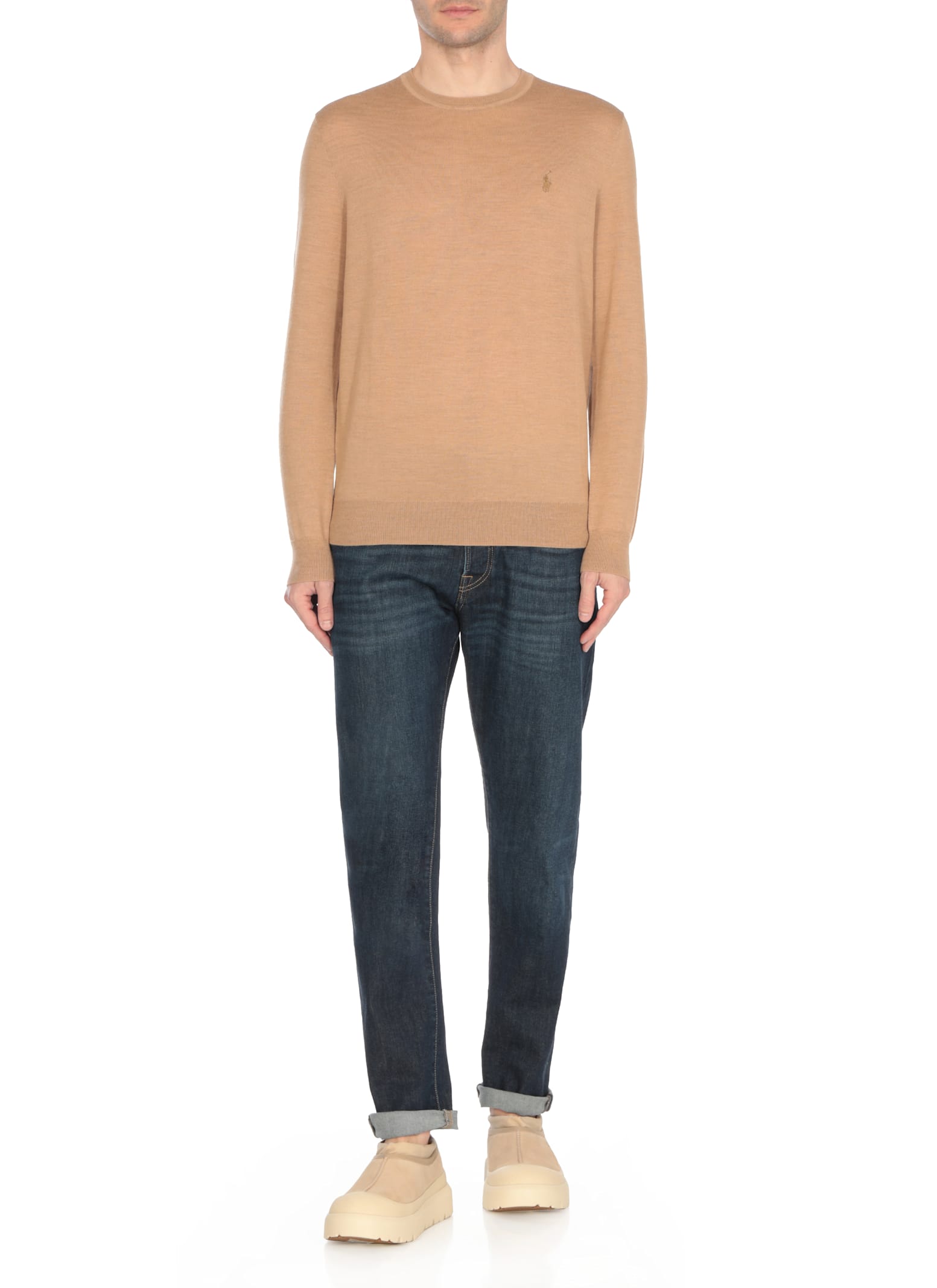 Ugg Slip-on Tasman Weather Hybrid In Pelle Scamosciata E Gomma Sabbia Uomo In Beige