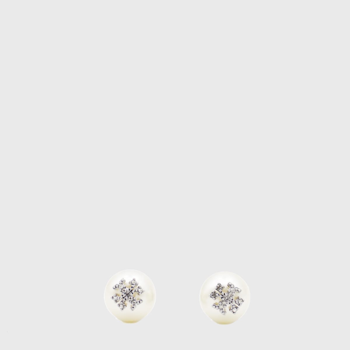 White And Silver Earrings