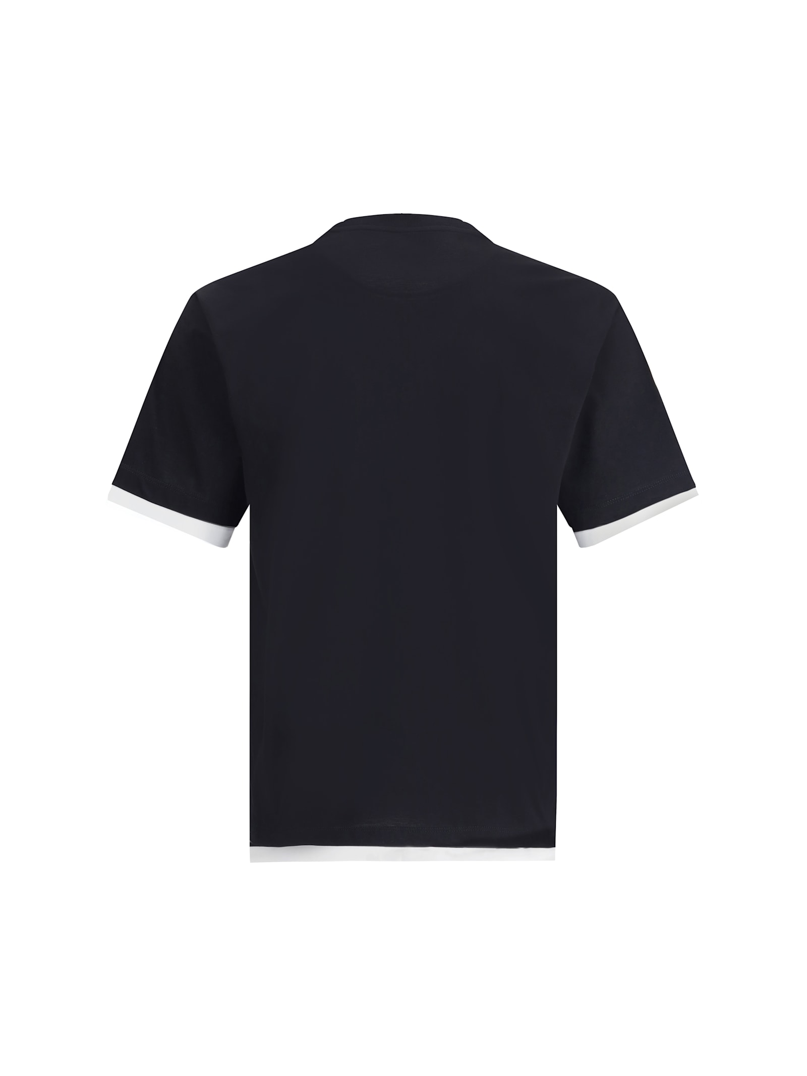 Prada Men Double Layer T-shirt In Black