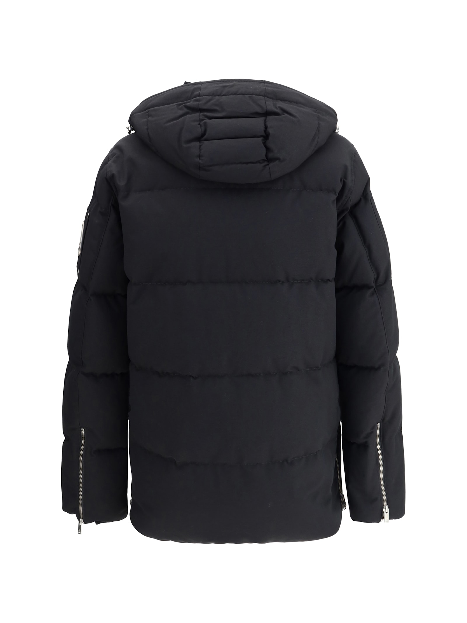 Moose Knuckles Quilted Hooded Jacket Removable Hood In Black