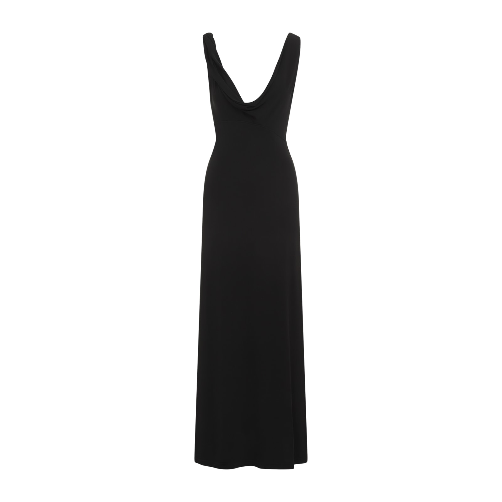 Shop Totême Twist Drape Long Dress In Black