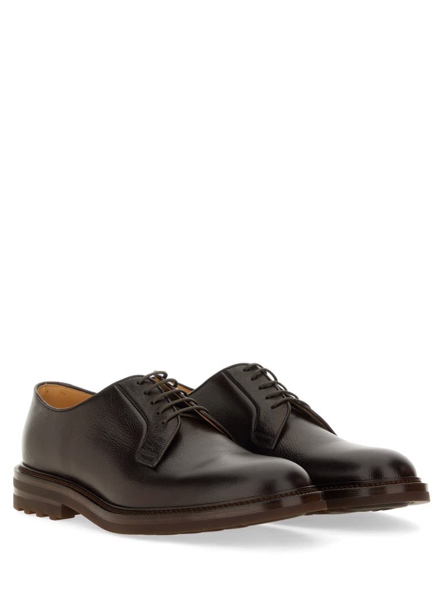 Shop Brunello Cucinelli Leather Derby. In Brown