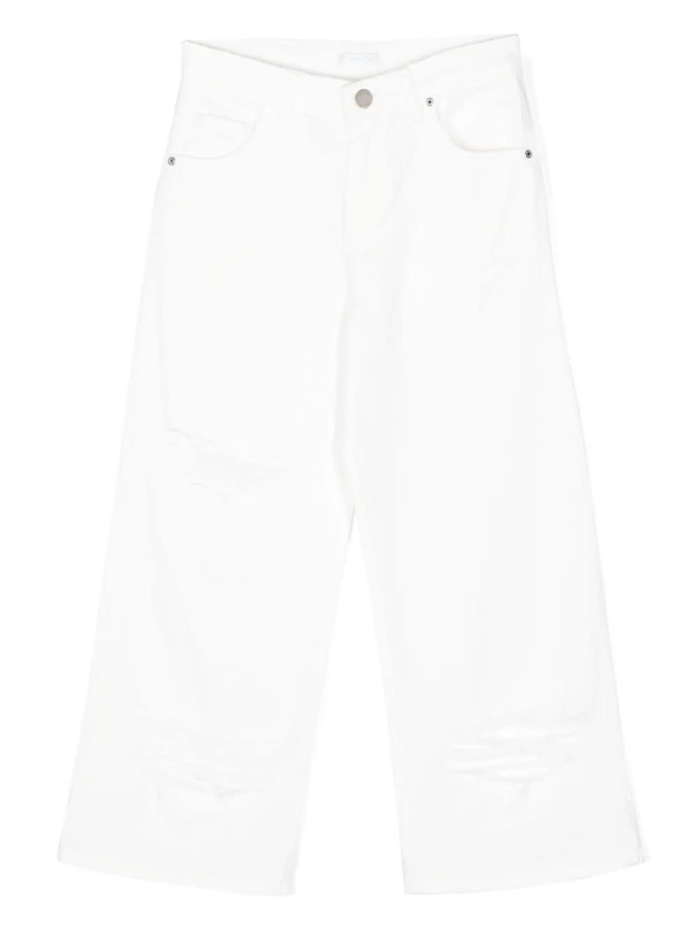 Shop Miss Grant Jeans A Gamba Ampia In White