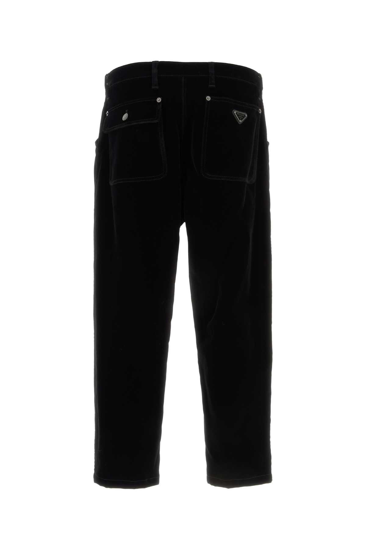 Prada Mid-rise Tapered Denim Jeans In Black