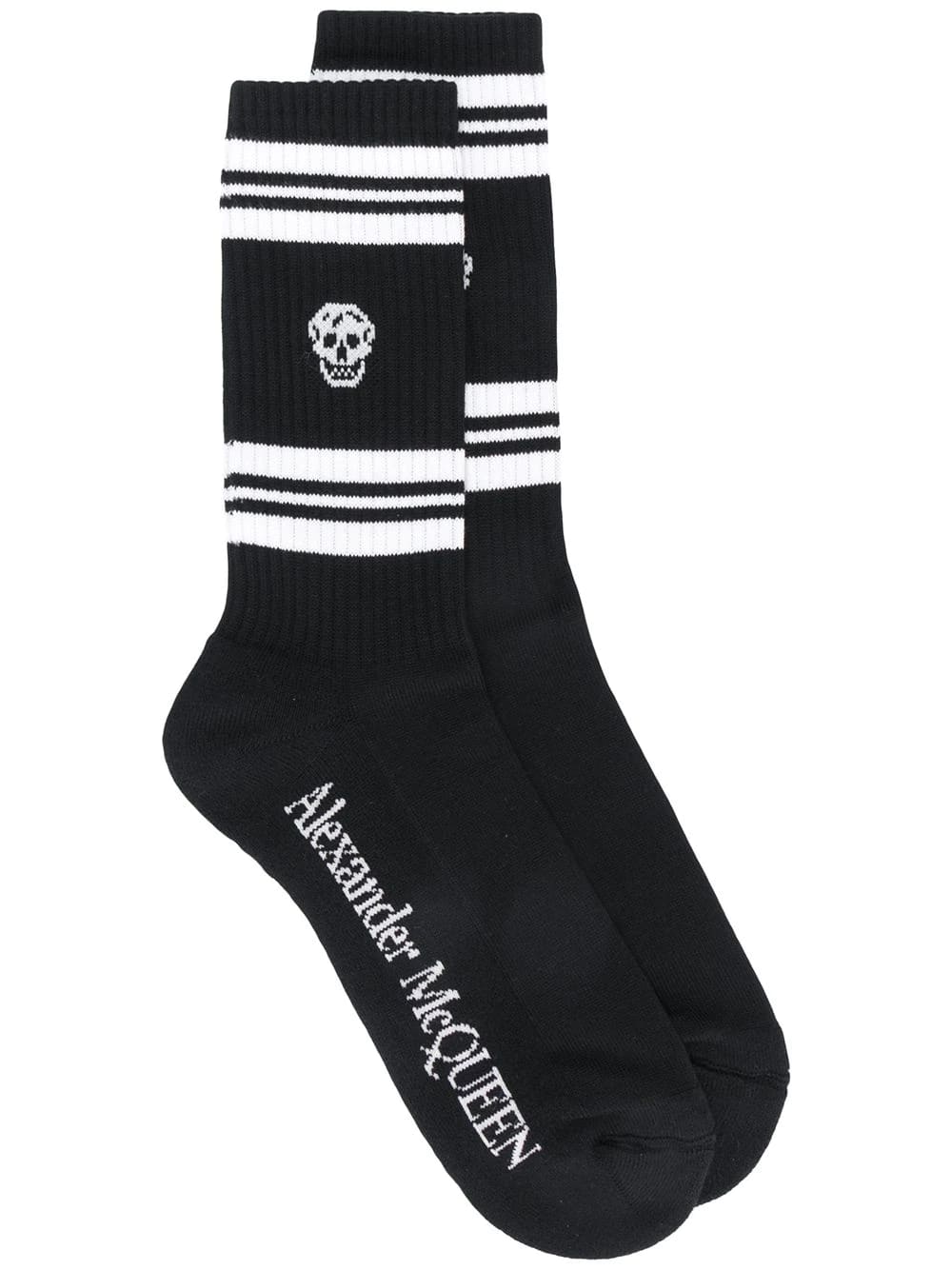 Alexander McQueen Man Black And White Skull Socks