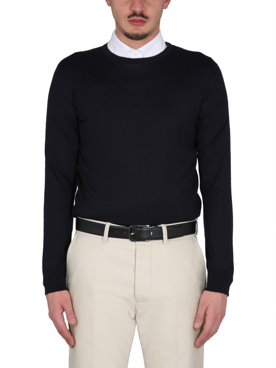 Zegna Men's Cashmere And Silk Sweater In Blue