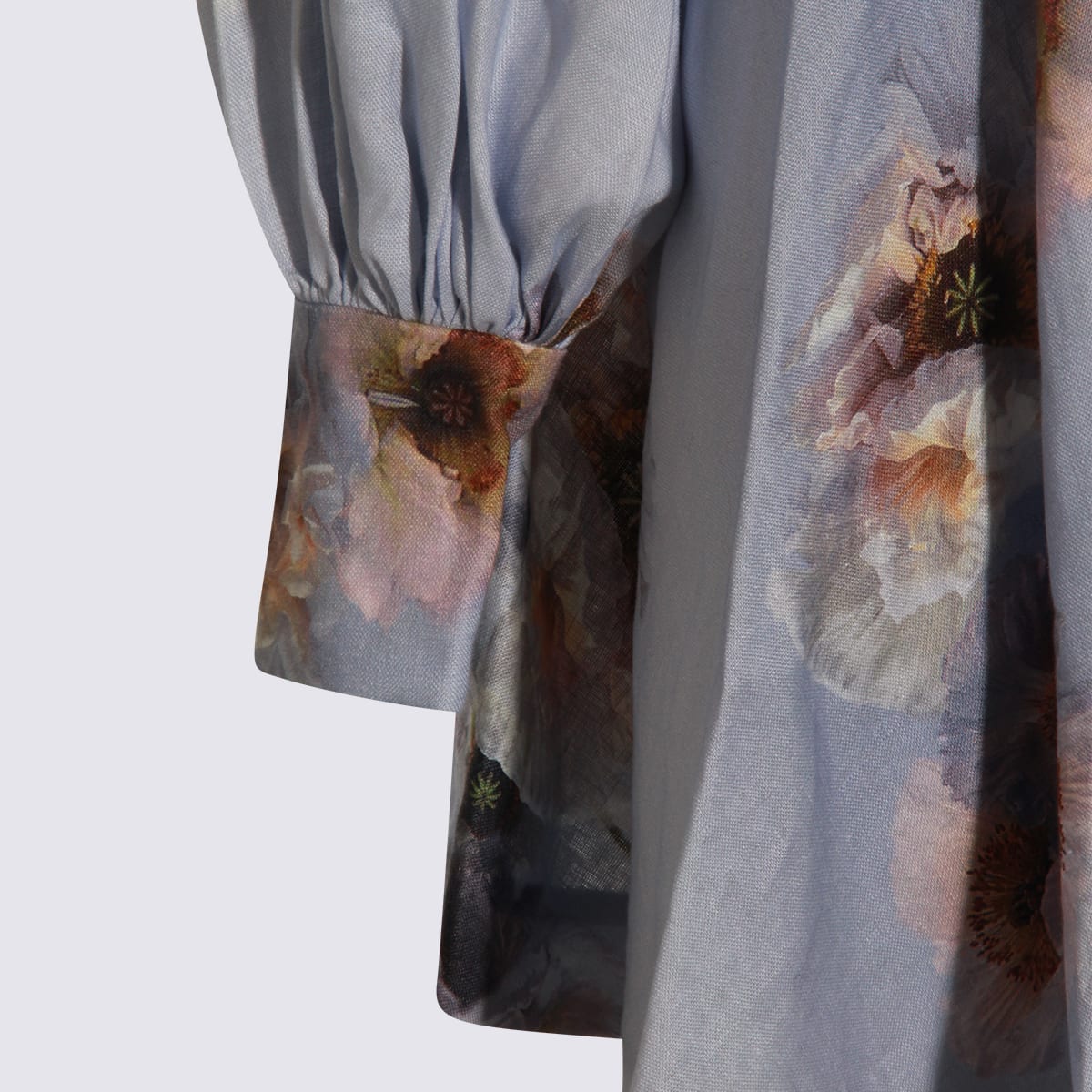 Zimmermann Lilac Linen Mini Dress In Multi