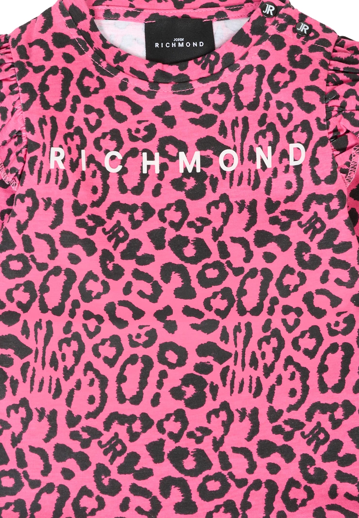 Richmond Fuchsia Bodysuit For Baby Girl With Animal Print In Multi