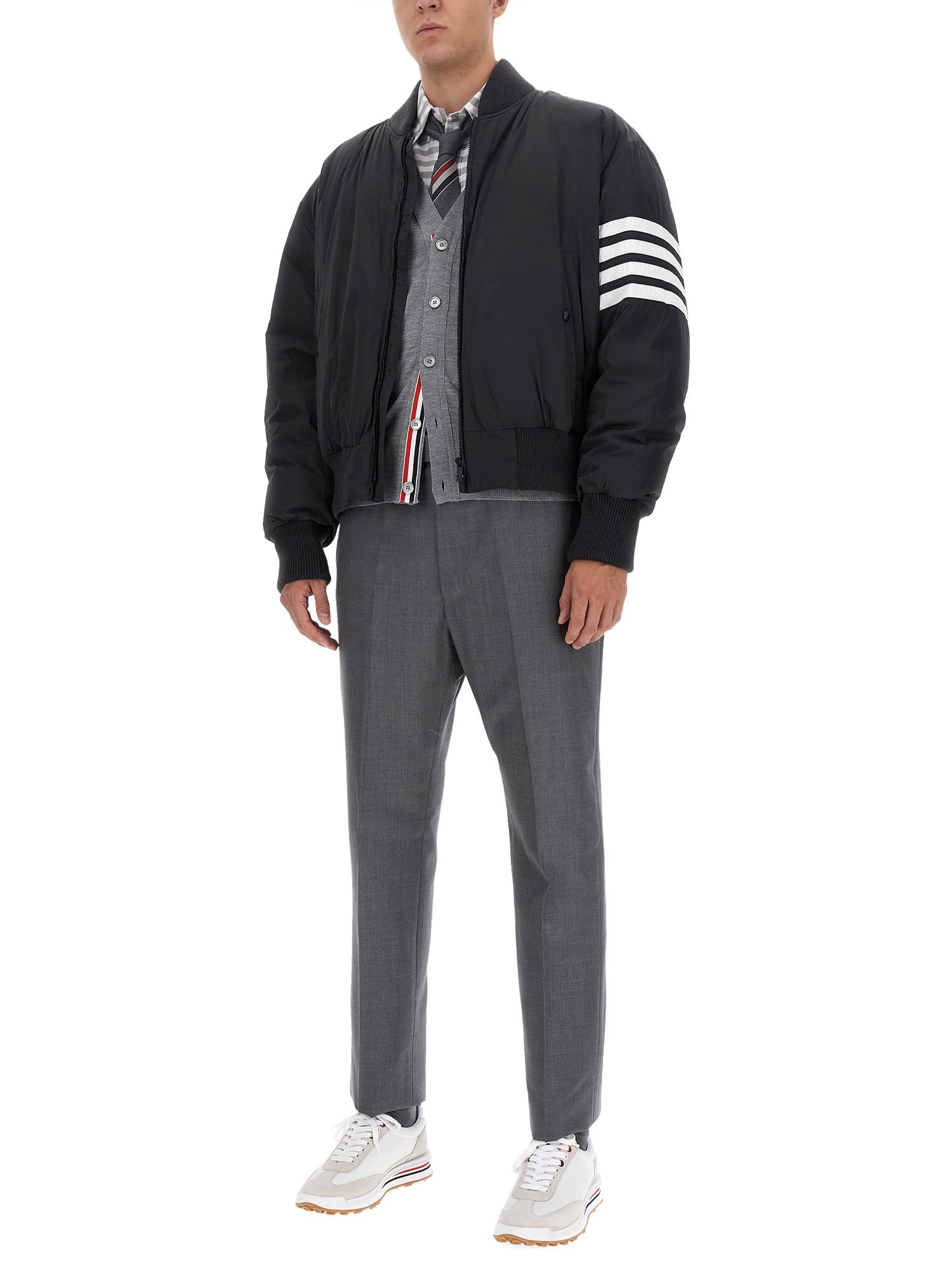 Shop Thom Browne Oversize Jacket In Grey