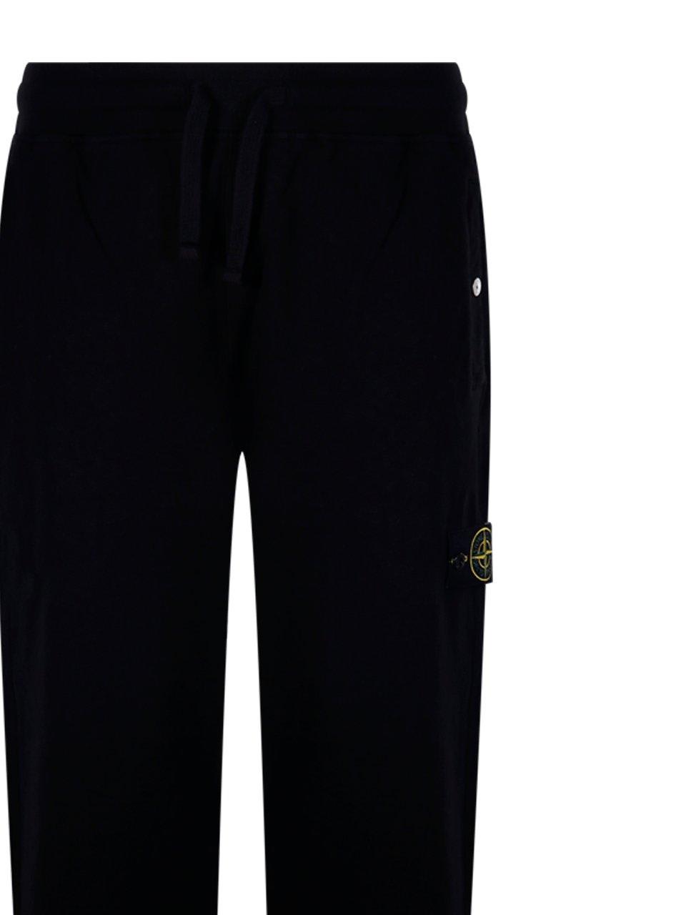 Shop Stone Island Logo Patch Track Pants In Nero