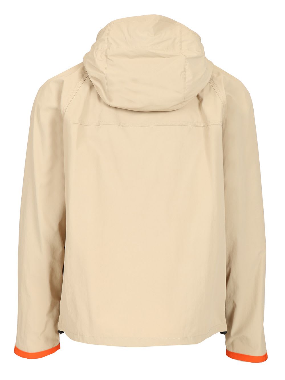 Fay Nylon Windbreaker With Hood And Pockets In Gesso