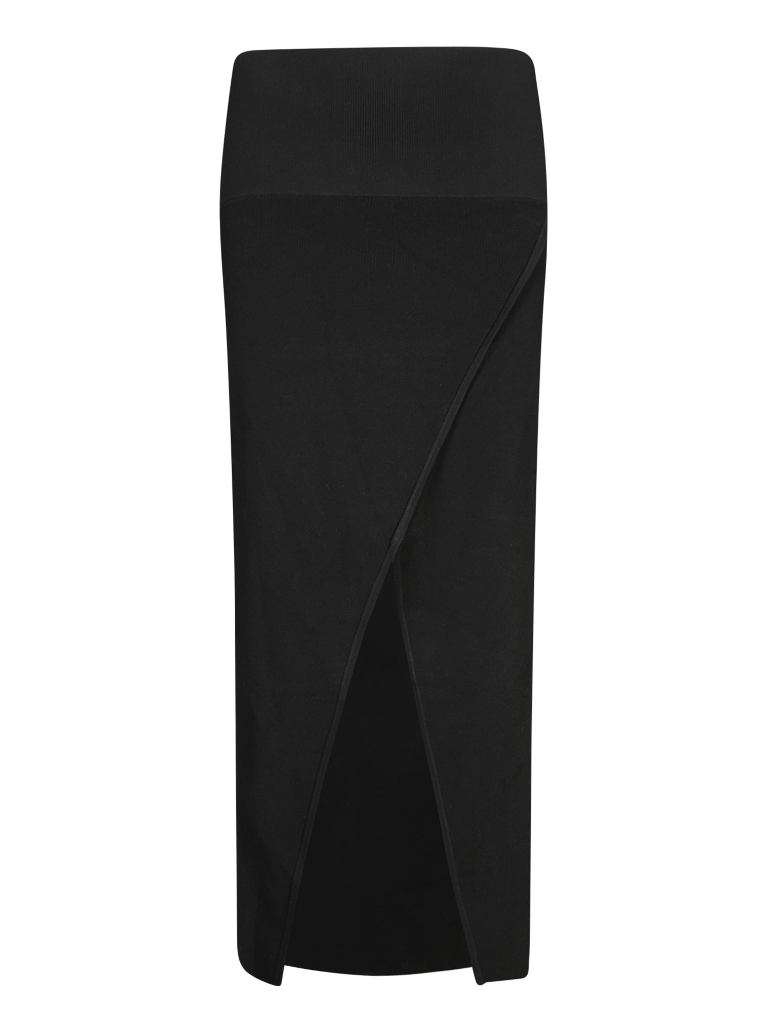 Black Slit Midi Skirt