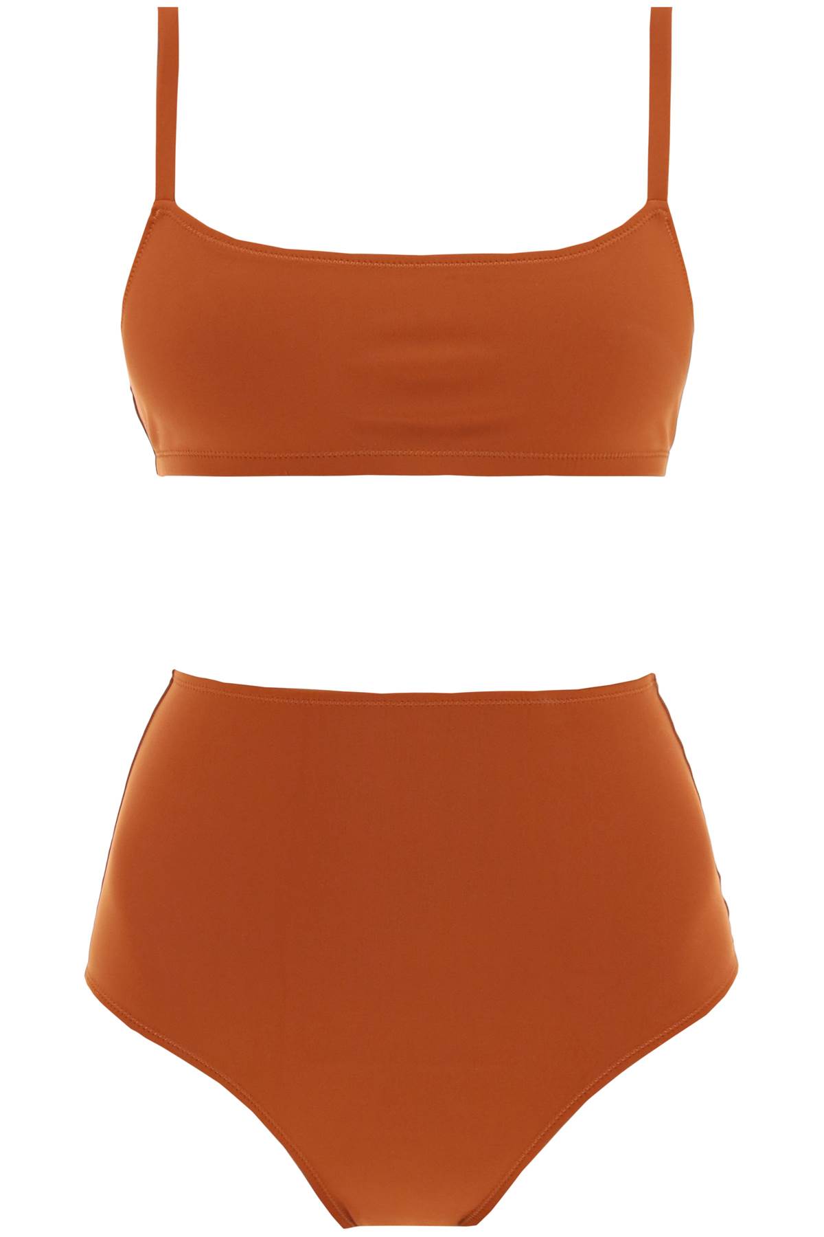 Shop Lido Eleven High Waist Bikini Set In Terracotta (brown)