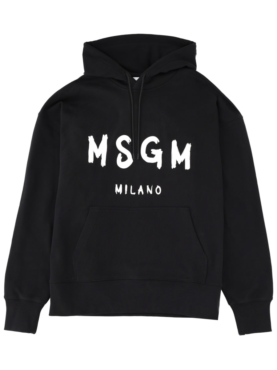 Msgm Sweatshirt With Logo In Black