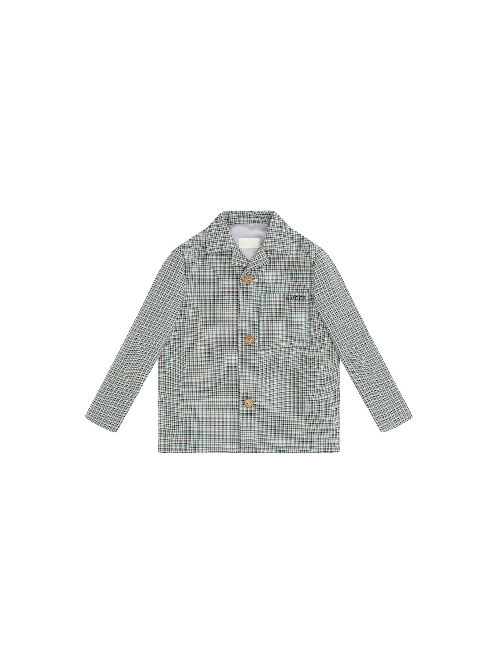 Gucci Checked Jacket For Boy In Green