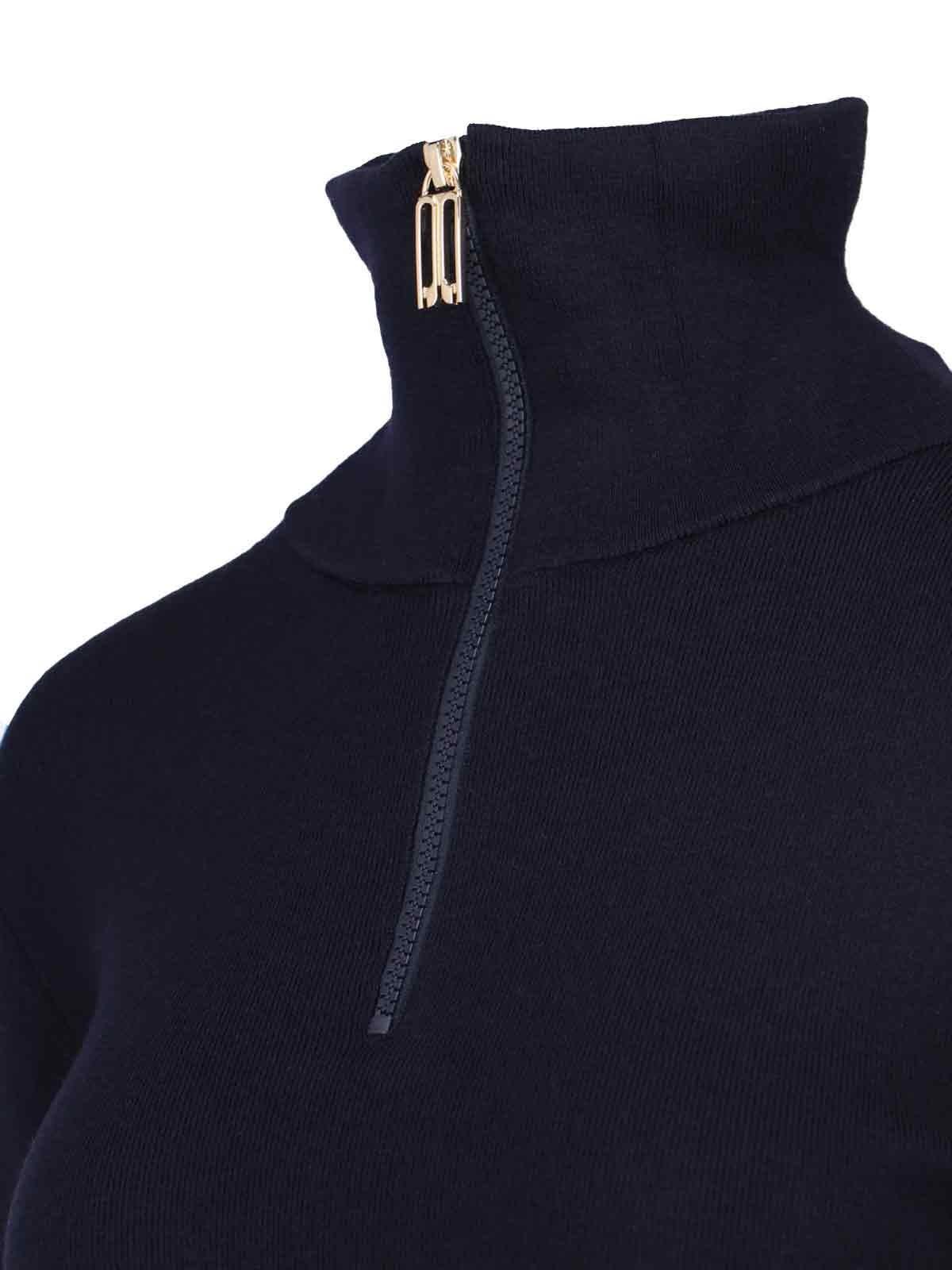 Shop Victoria Beckham Zip Turtleneck Sweater In Blue