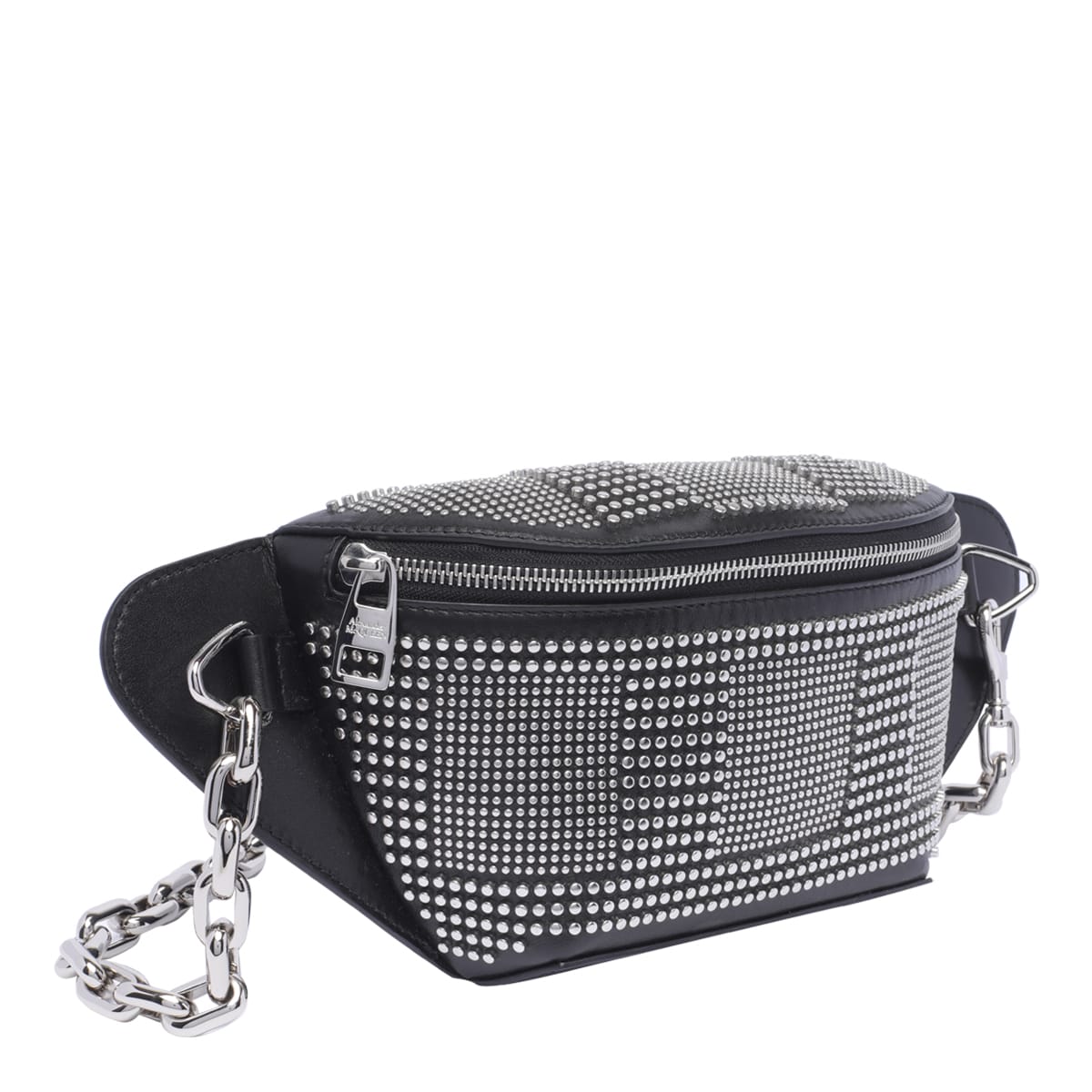 Shop Alexander Mcqueen Studded Biker Belt Bag In Black