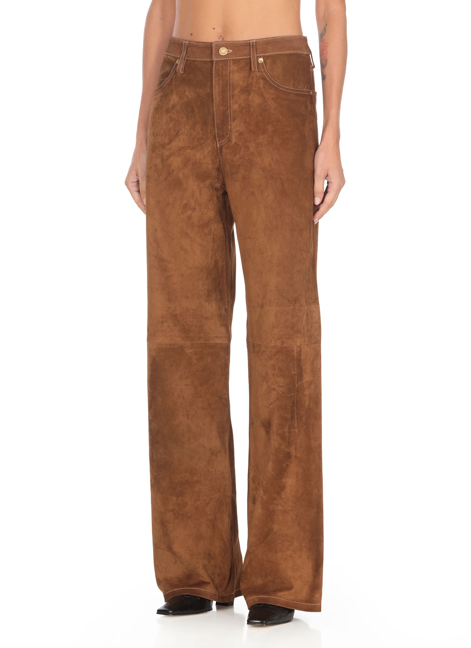 Shop Golden Goose Melany Trousers In Brown