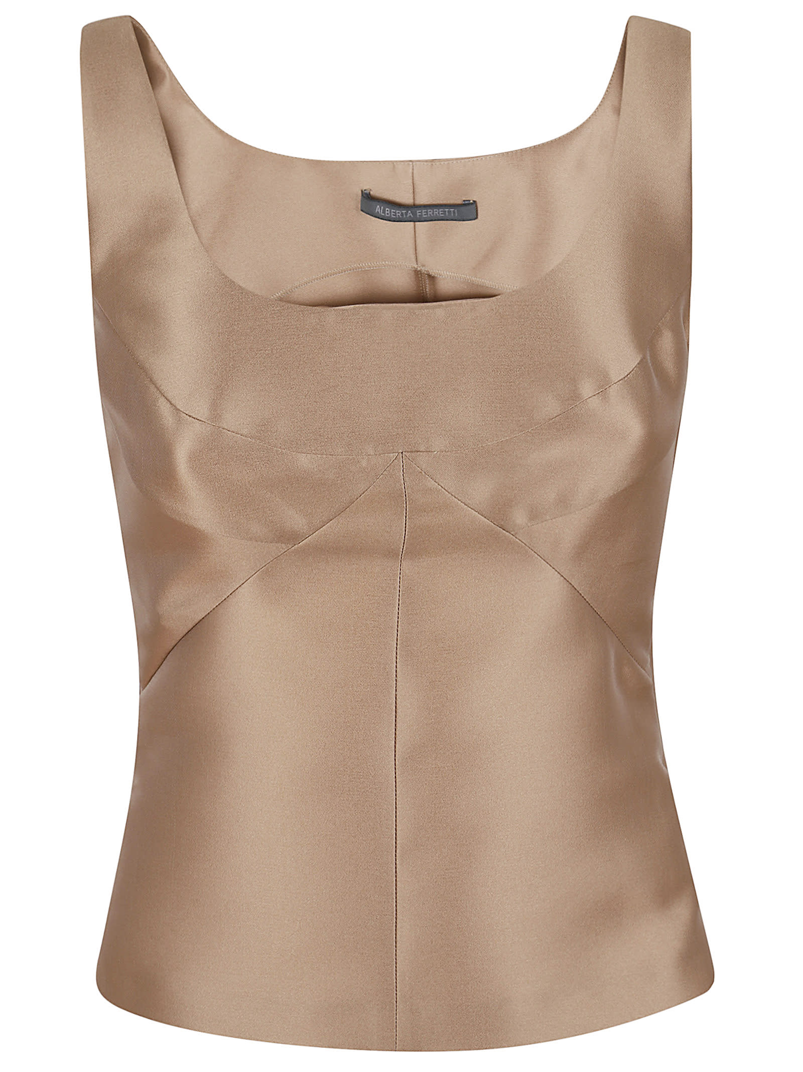 Shop Alberta Ferretti Top In Beige