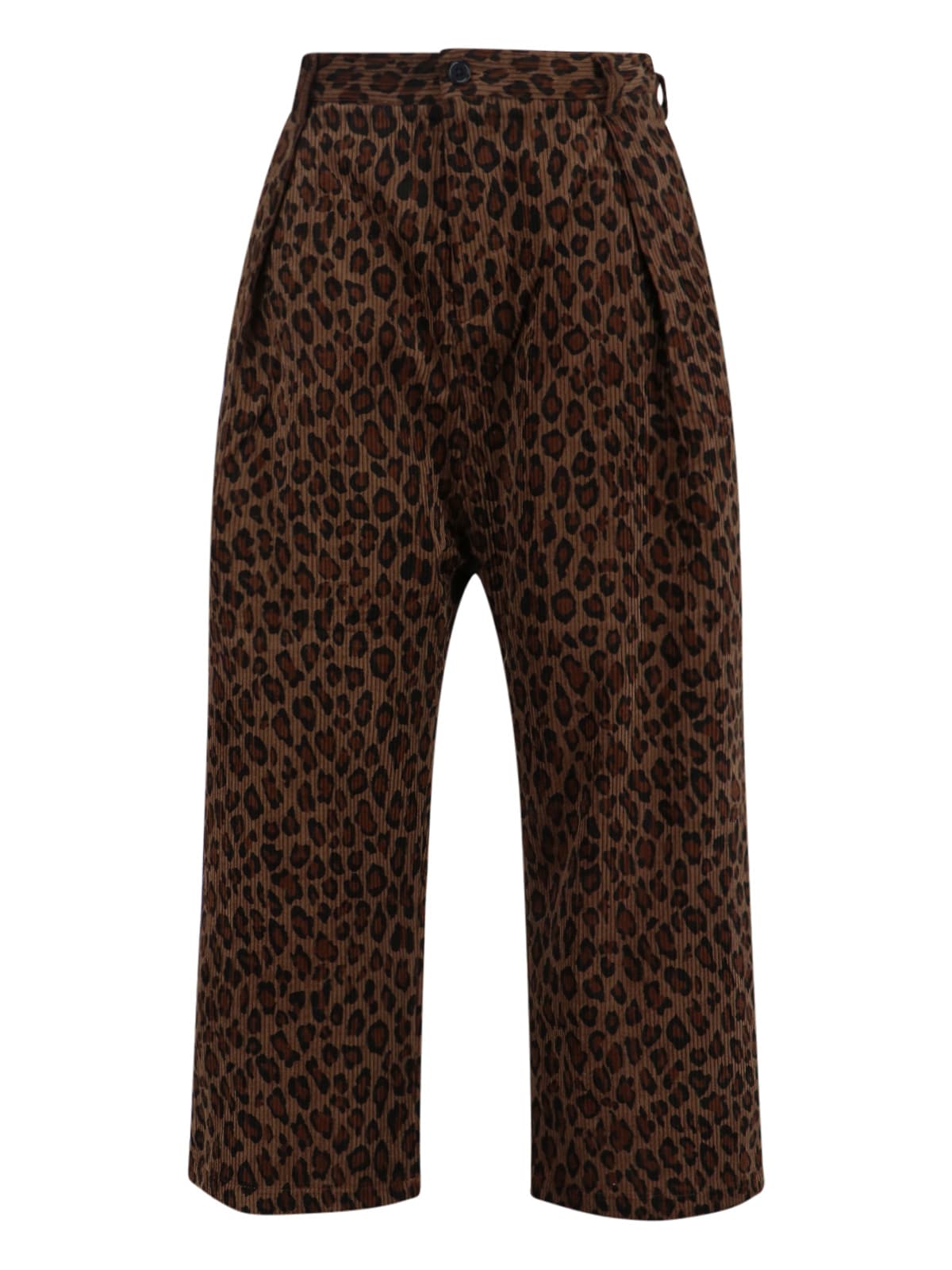 Sibel Saral Cropped Trousers With Bold Leopard Print In Animal Print