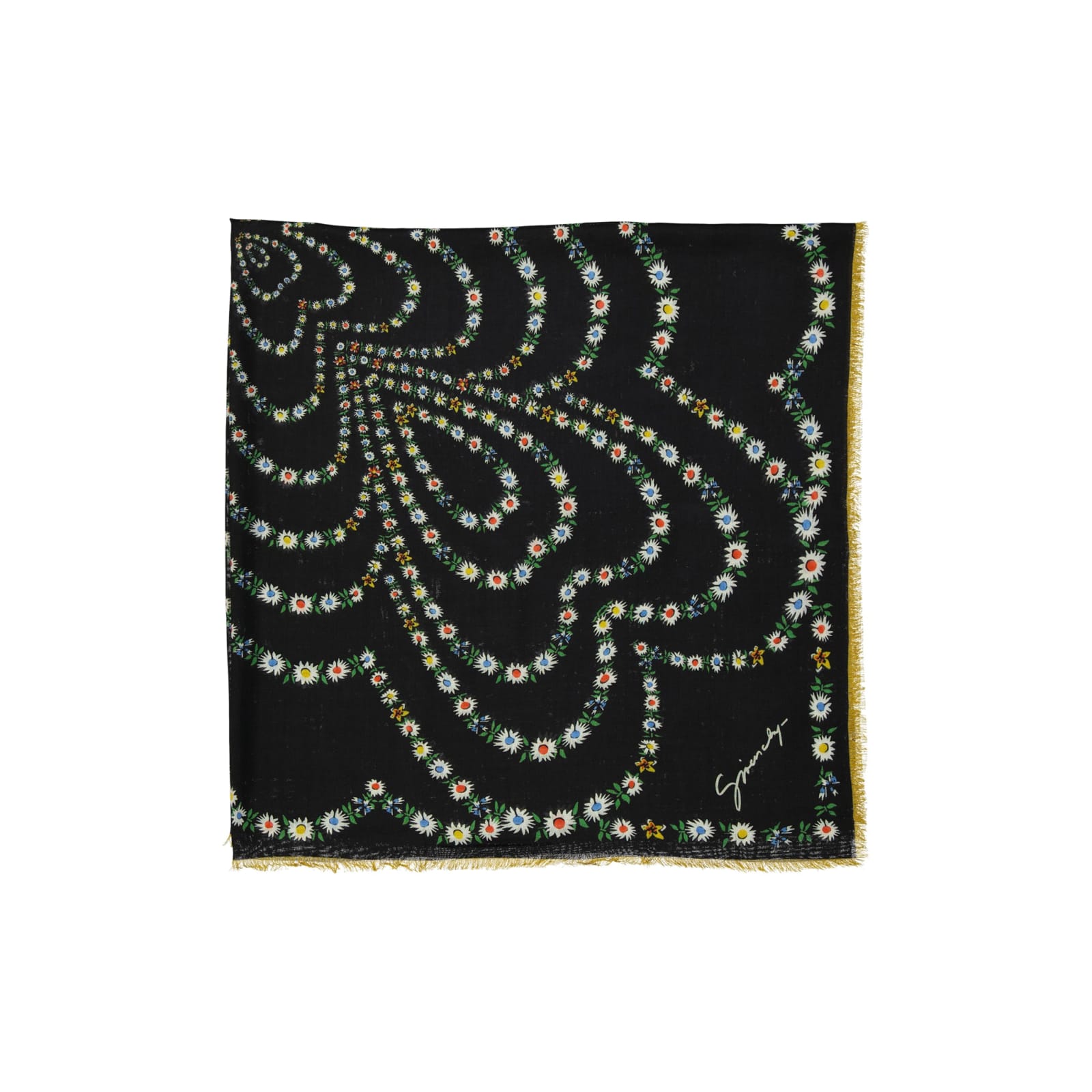 Shop Givenchy Square Cashmere Foulard In Black