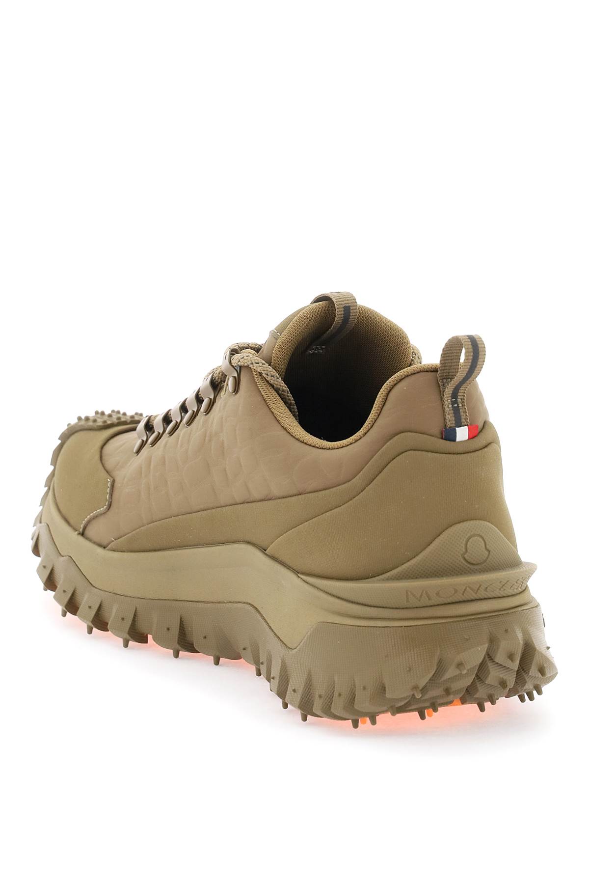 Shop Moncler Genius Trailgrip Low-top Sneakers In Embossed Nylon In Light Brown