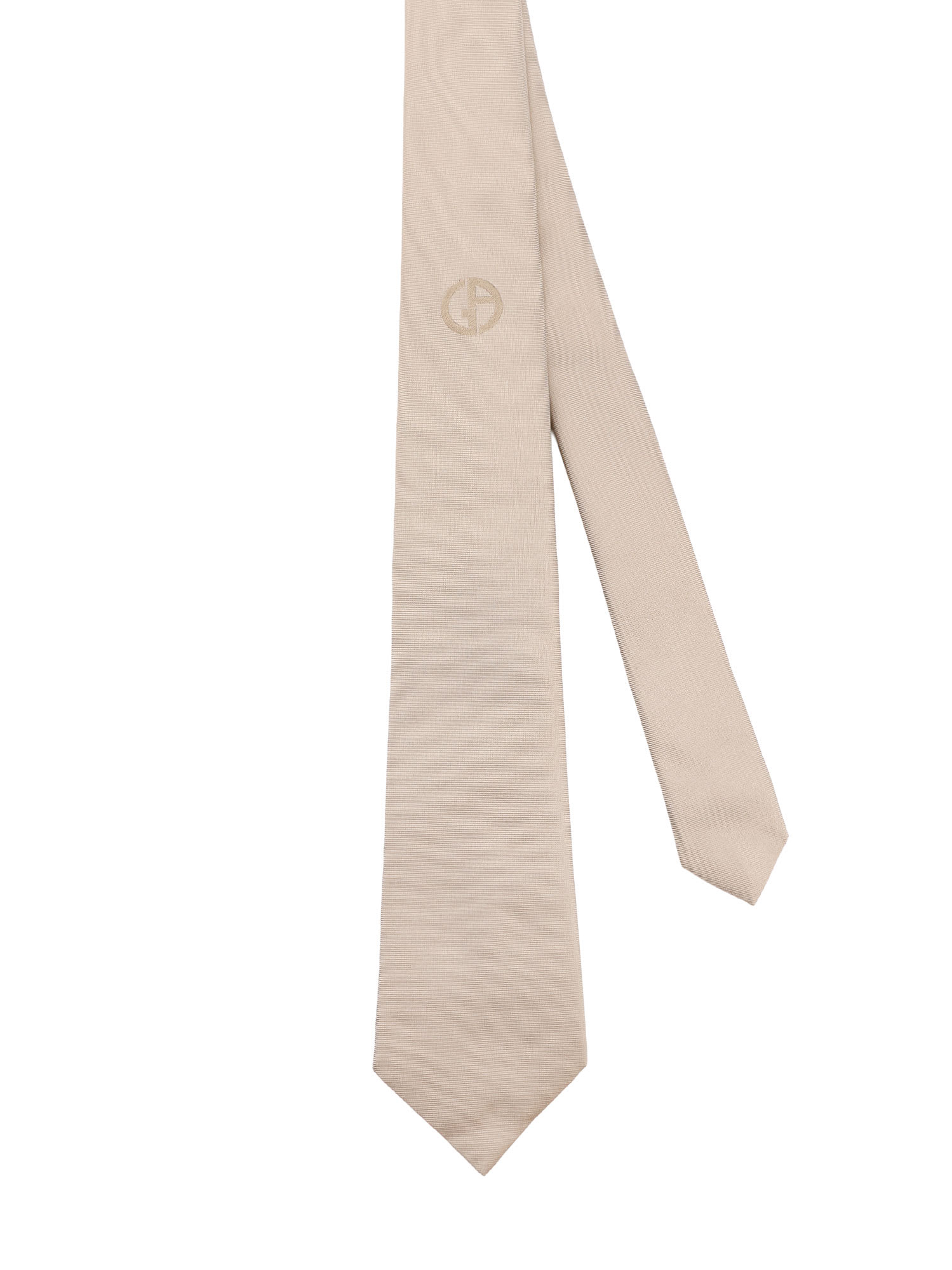 Giorgio Armani Silk Tie In Neutral