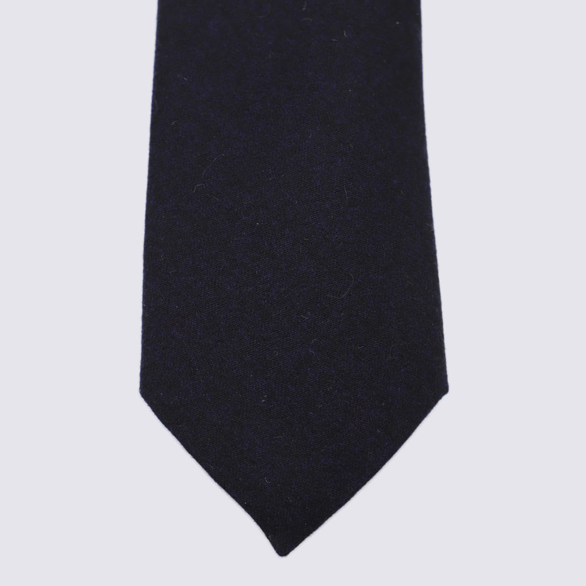 Canali Black Wool Tie In Blue