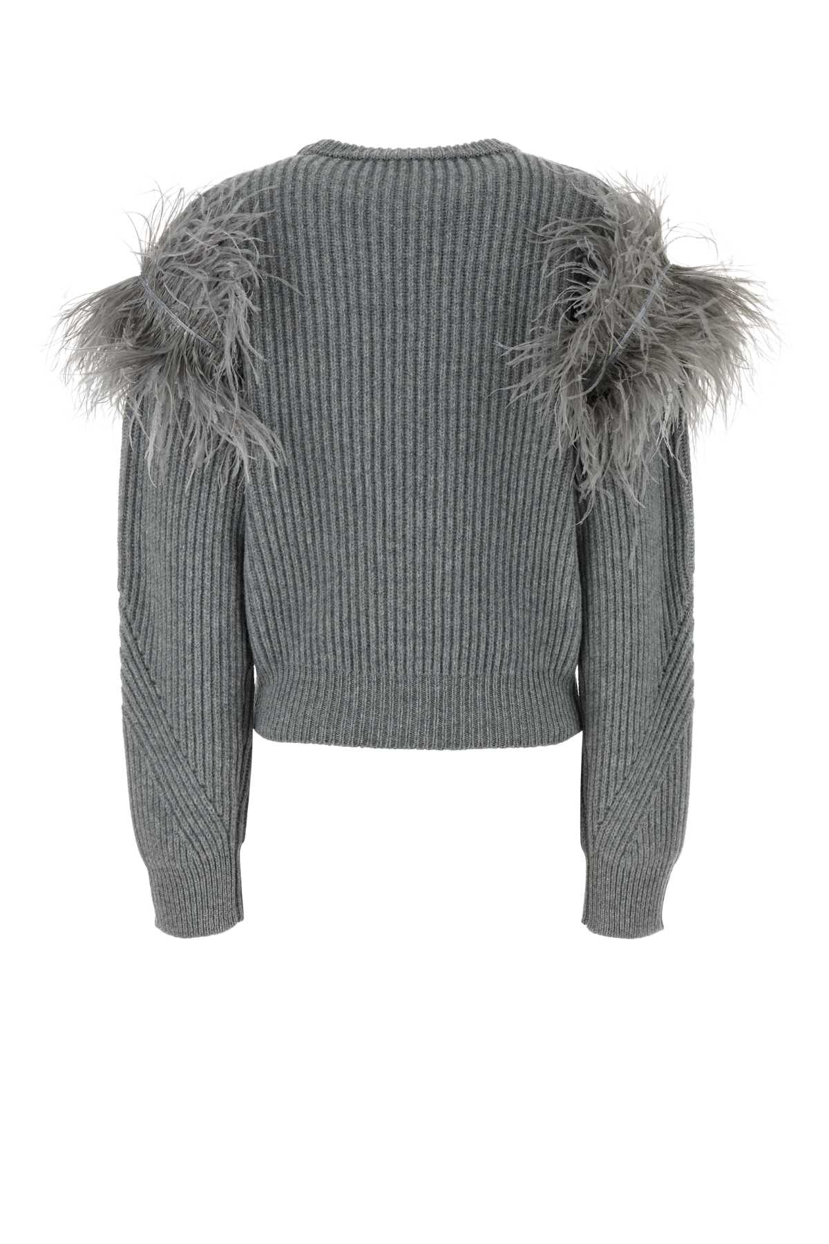 Blumarine Grey Wool Sweater In Gray