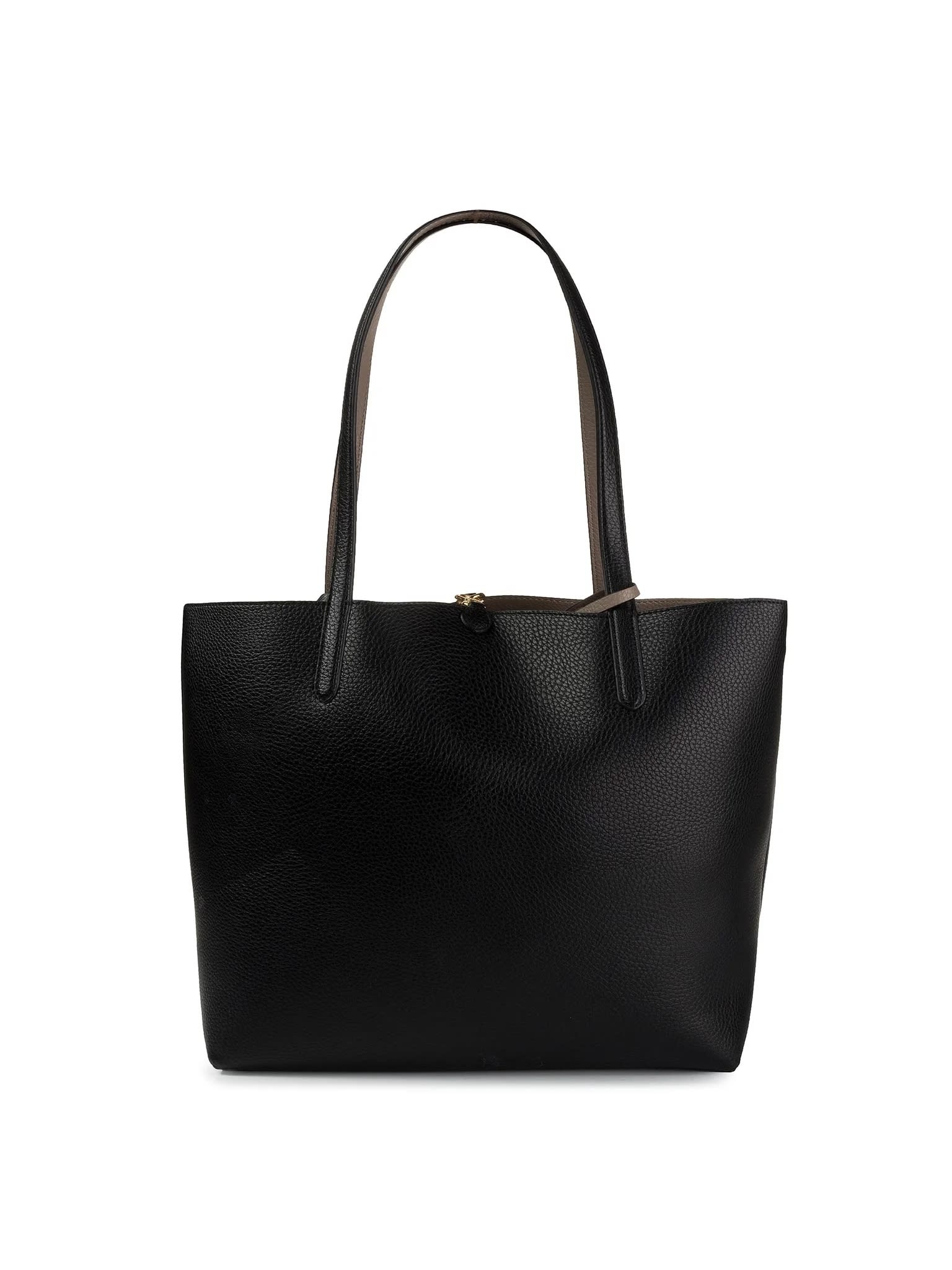 Shop Ralph Lauren Rvrsble Tote Tote Medium In Black Taupe