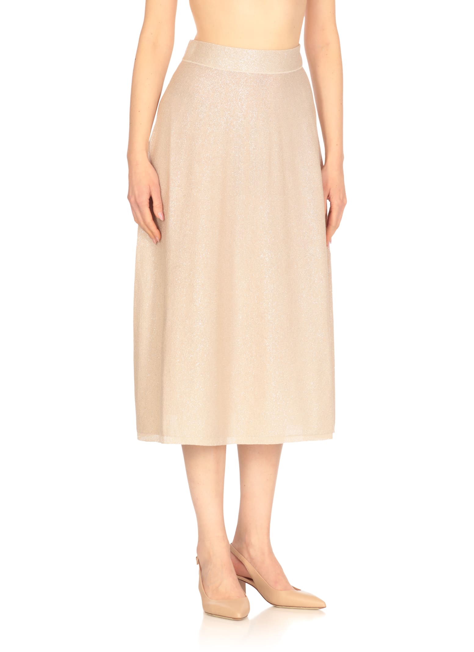 D Exterior Viscose And Cotton Skirt In Brown