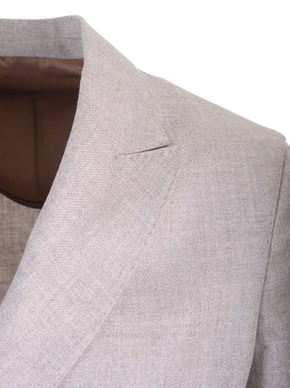 Shop Barba Napoli Easy Double Breasted Jacket In Grey