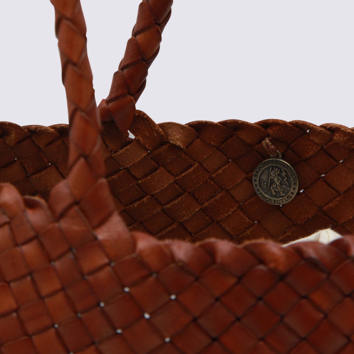Dragon Diffusion Dark Orange Santa Croce Shoulder Bag In Brown