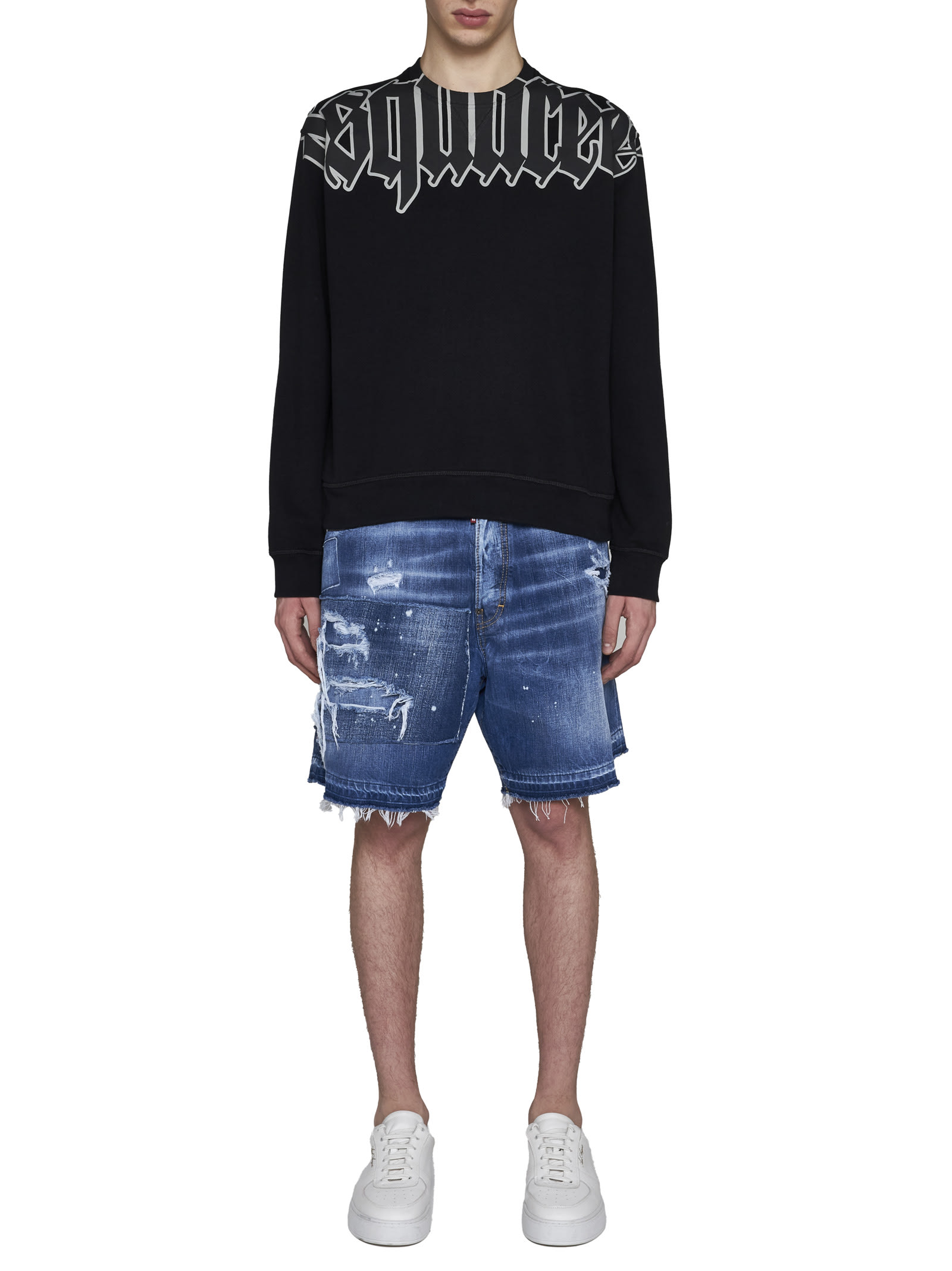 Shop Dsquared2 Shorts In Navy Blue