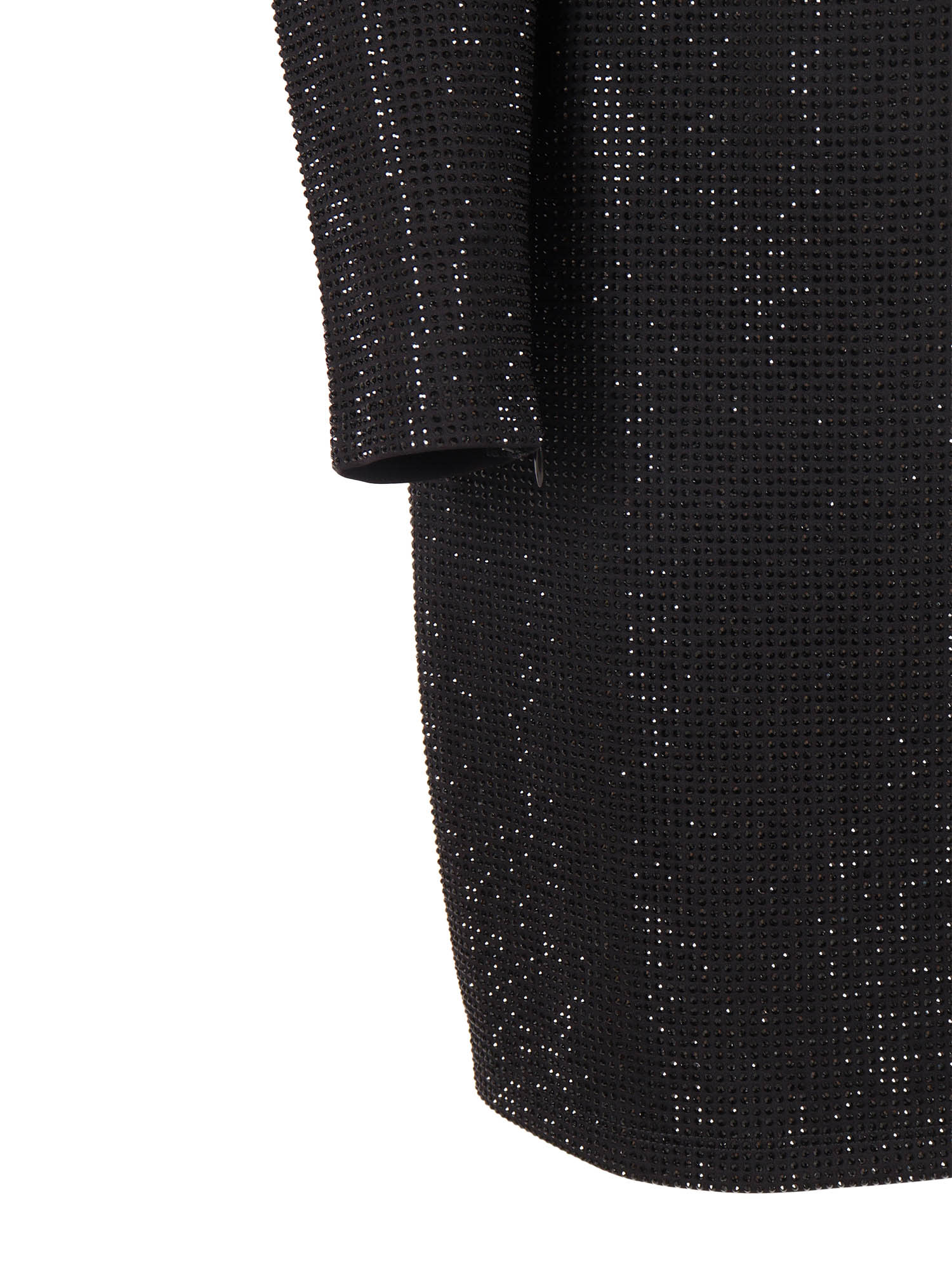 Michael Kors Rhinestone Ls Mini Dress In Black