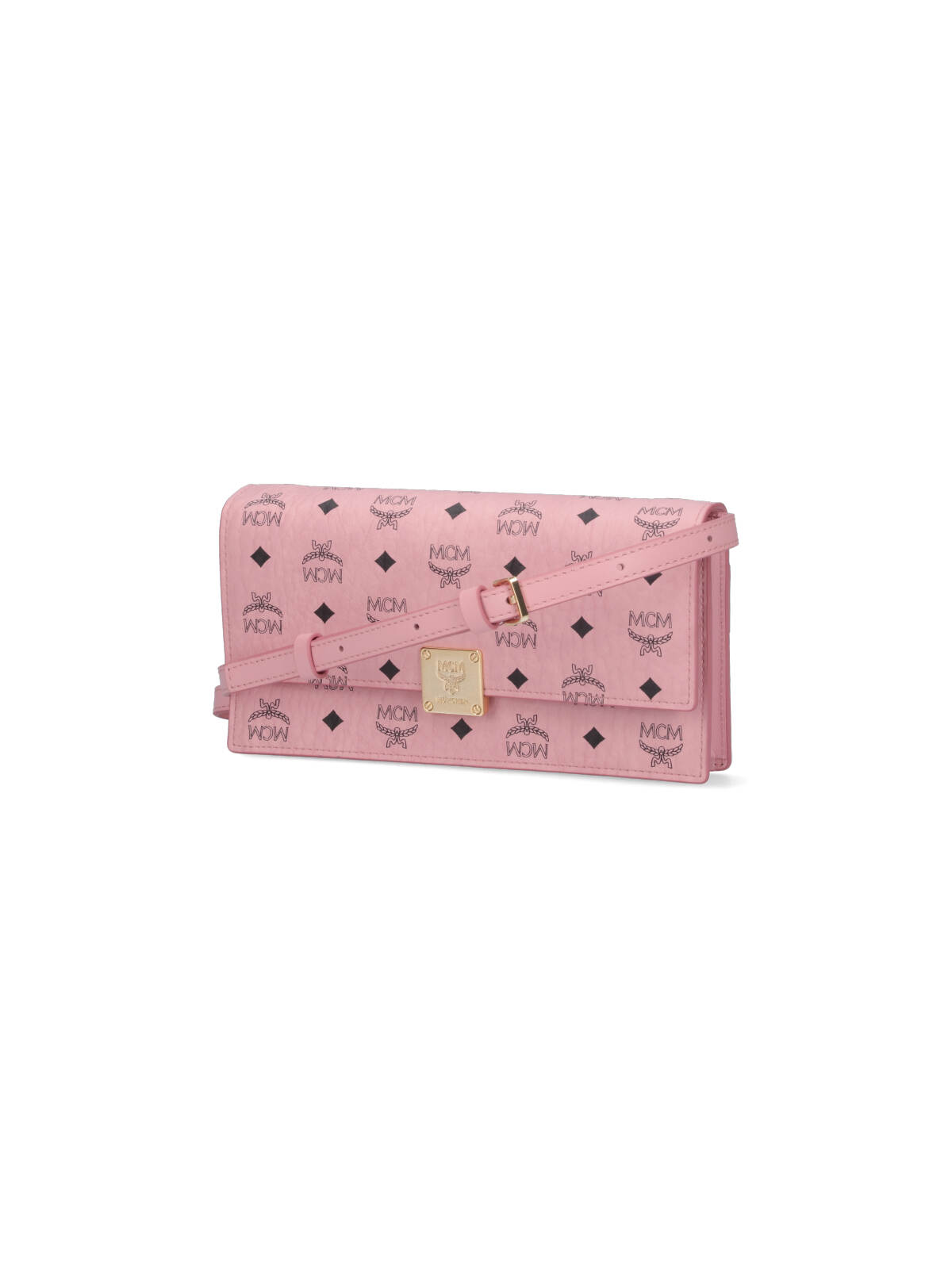 Mcm Large Wallet With Logo Shoulder Strap