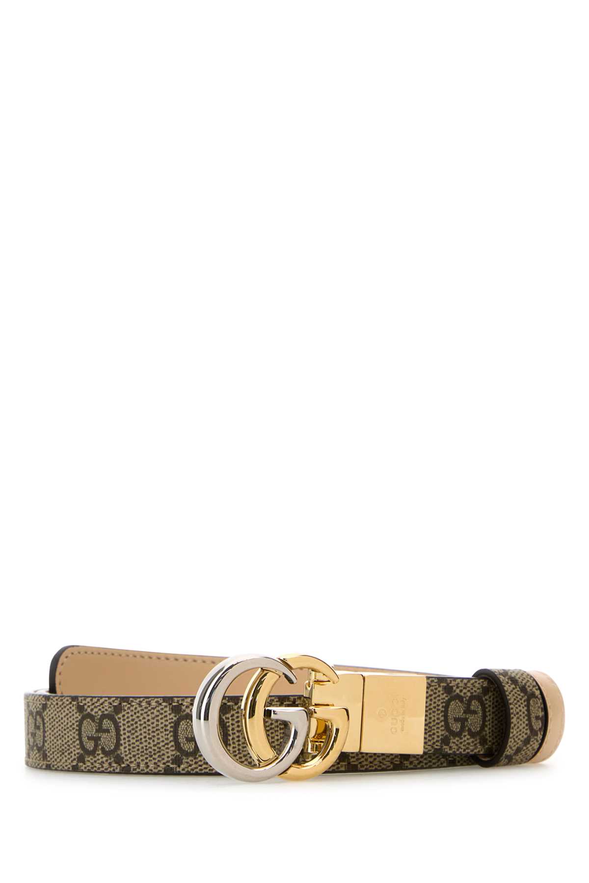 Shop Gucci Gg Supreme Fabric Gg Marmont Reversible Belt In Beige