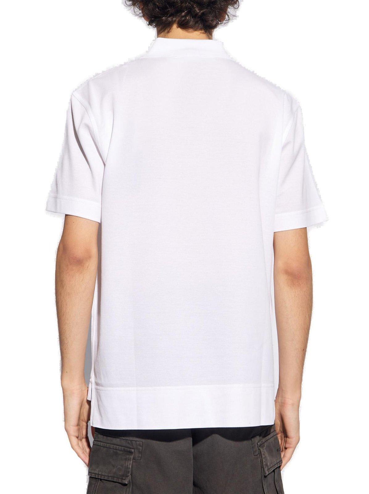 Givenchy 4g Embroidered Short-sleeved Polo Shirt In White